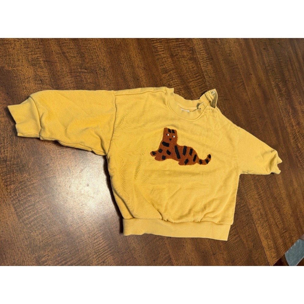 Hanna Andersson Tiger Sweatshirt 18-24M 80cm Yellow Applique Toddler